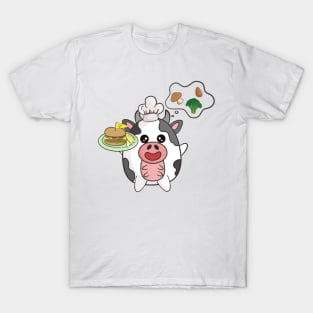 Cute cow chef and Yummy Veggies burger T-Shirt